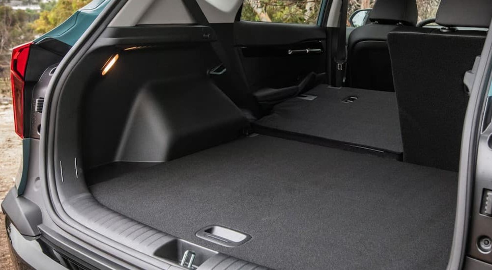 Rear cargo area in a 2026 Kia Seltos for sale near Overland Park.