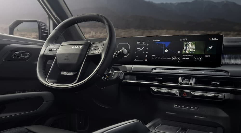 Black dash in a 2027 Kia Telluride for sale.