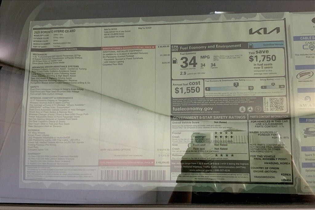2025 Kia Sorento Hybrid EX