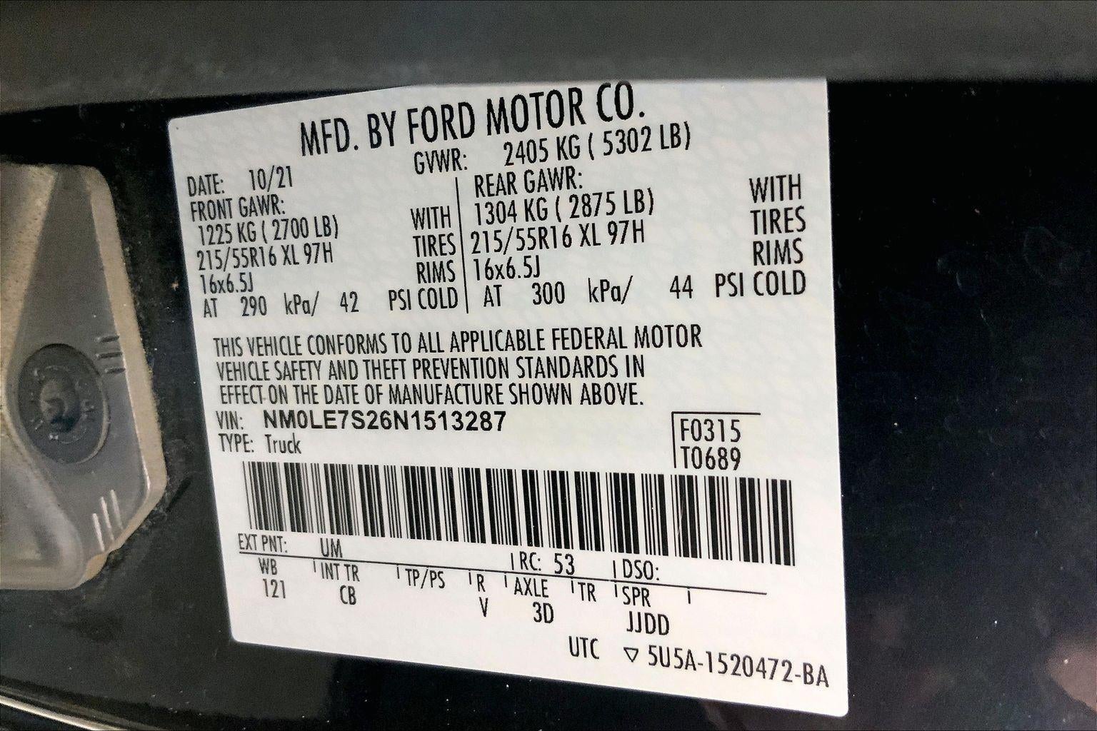 2022 Ford Transit Connect Van XL