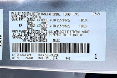 2024 Toyota Tundra 4WD Platinum