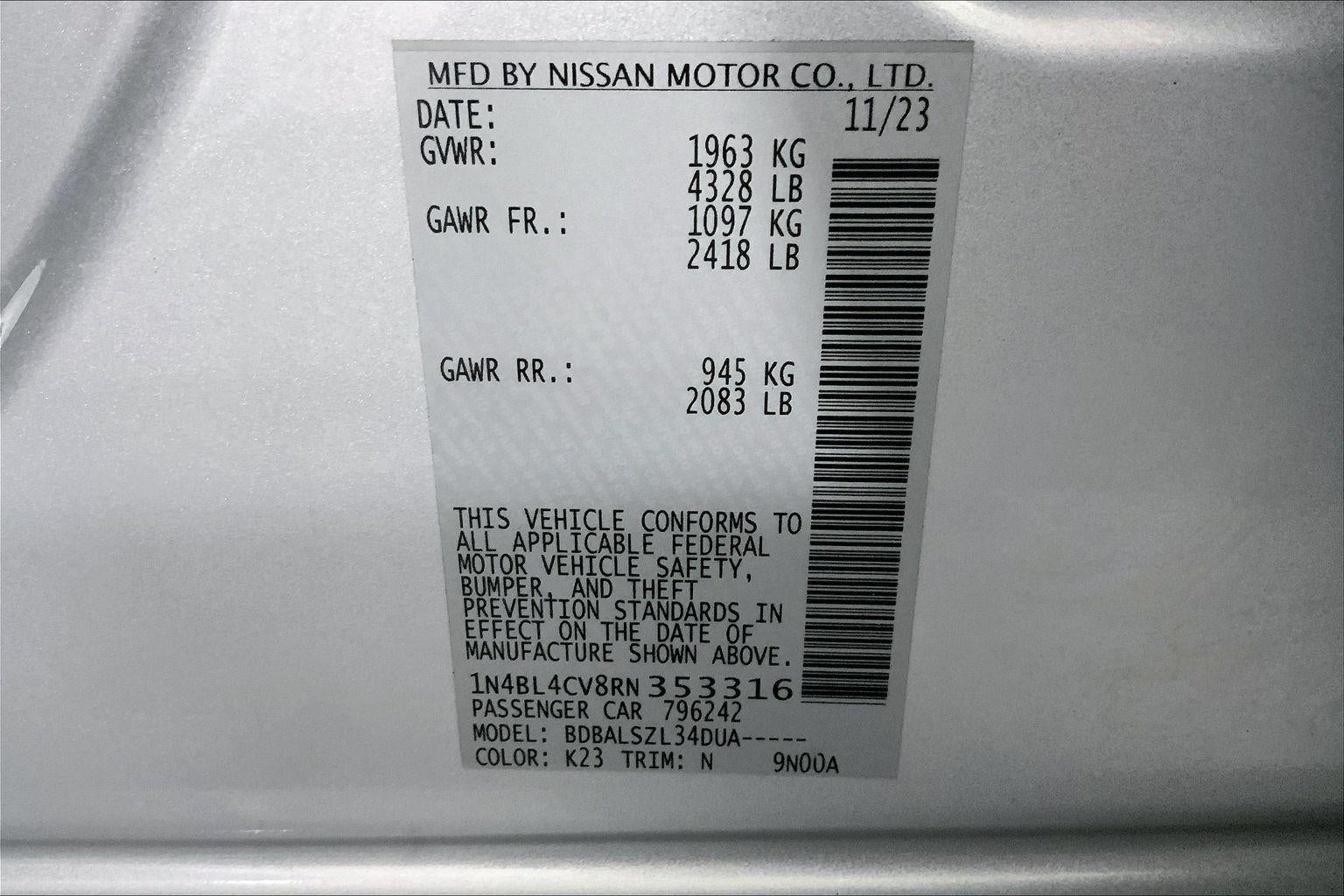 2024 Nissan Altima 2.5 SR