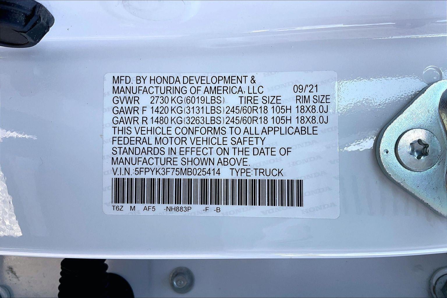 2021 Honda Ridgeline RTL-E