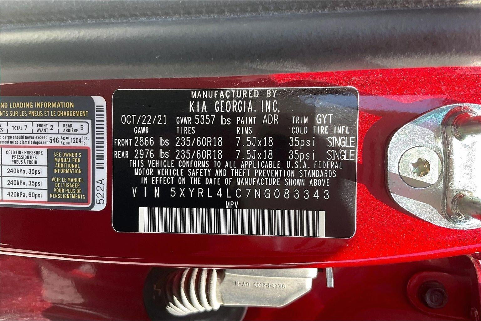 2022 Kia Sorento S