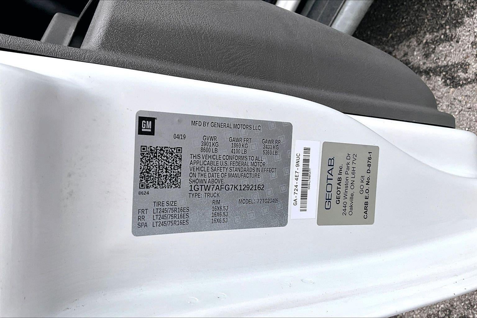 2019 GMC Savana Cargo 2500 RWD 2500 135"
