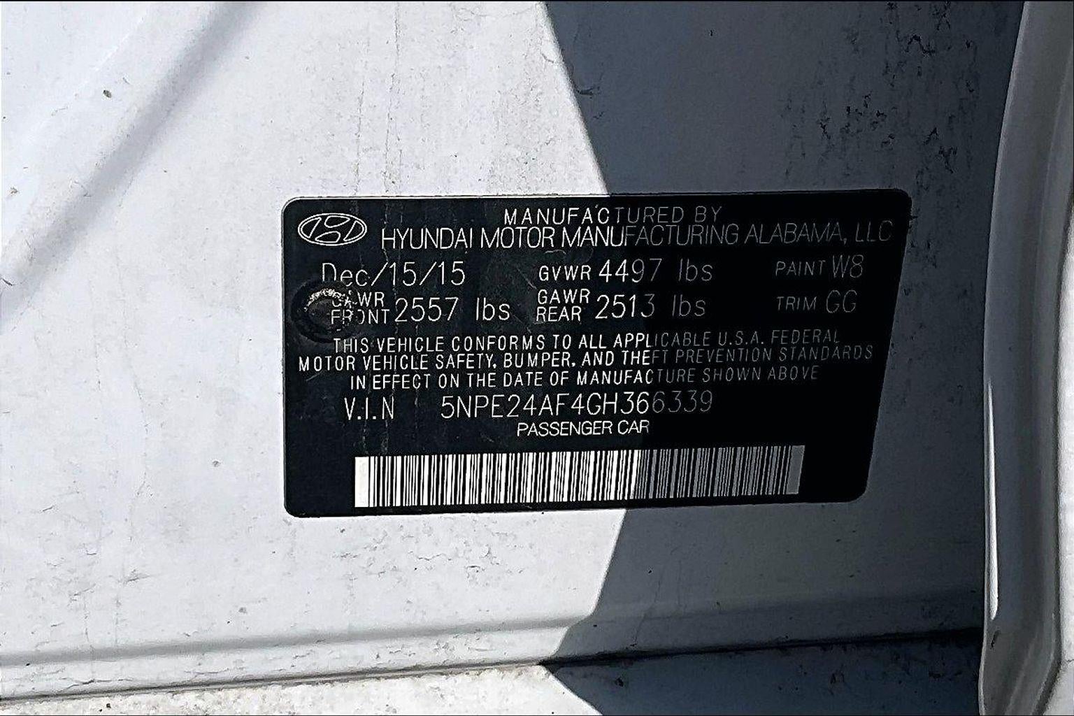 2016 Hyundai Sonata 2.4L SE