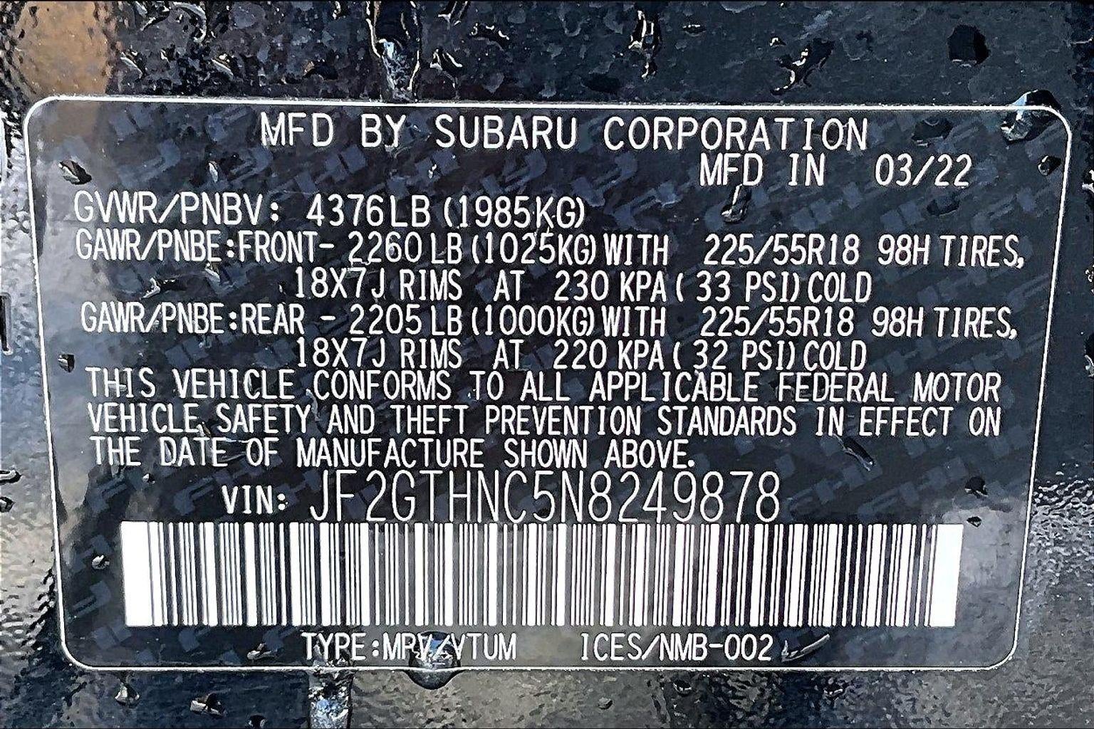 2022 Subaru Crosstrek Limited