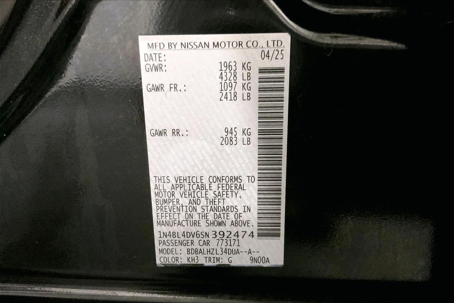 2025 Nissan Altima SV