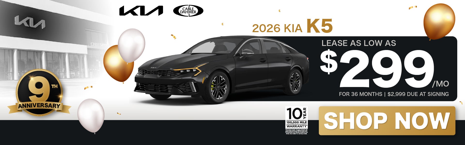 Lease as low as $299/mo for 36 months with $2,999 due at sig
