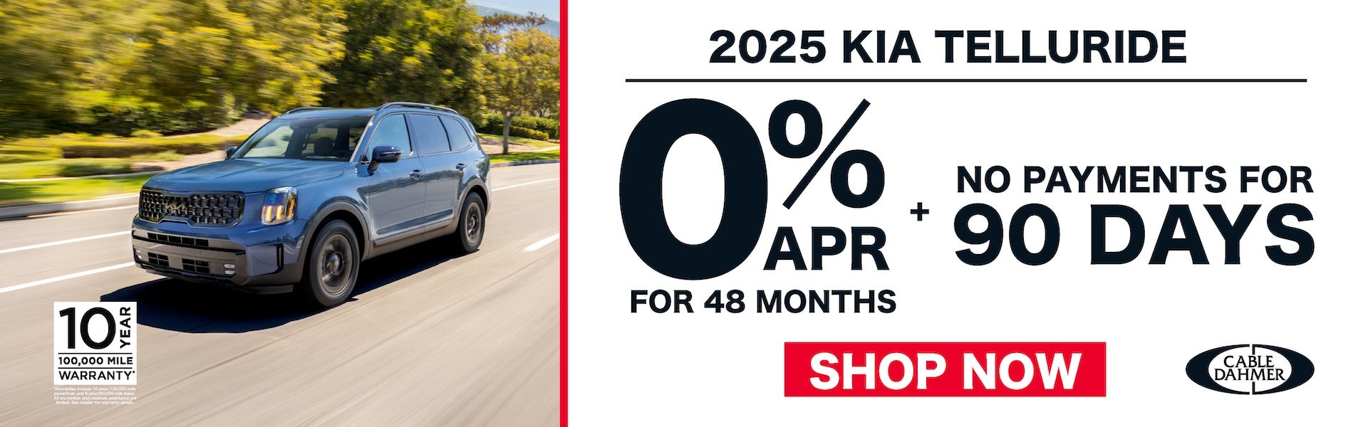 2025 Kia Telluride 0% APR for 48/mo