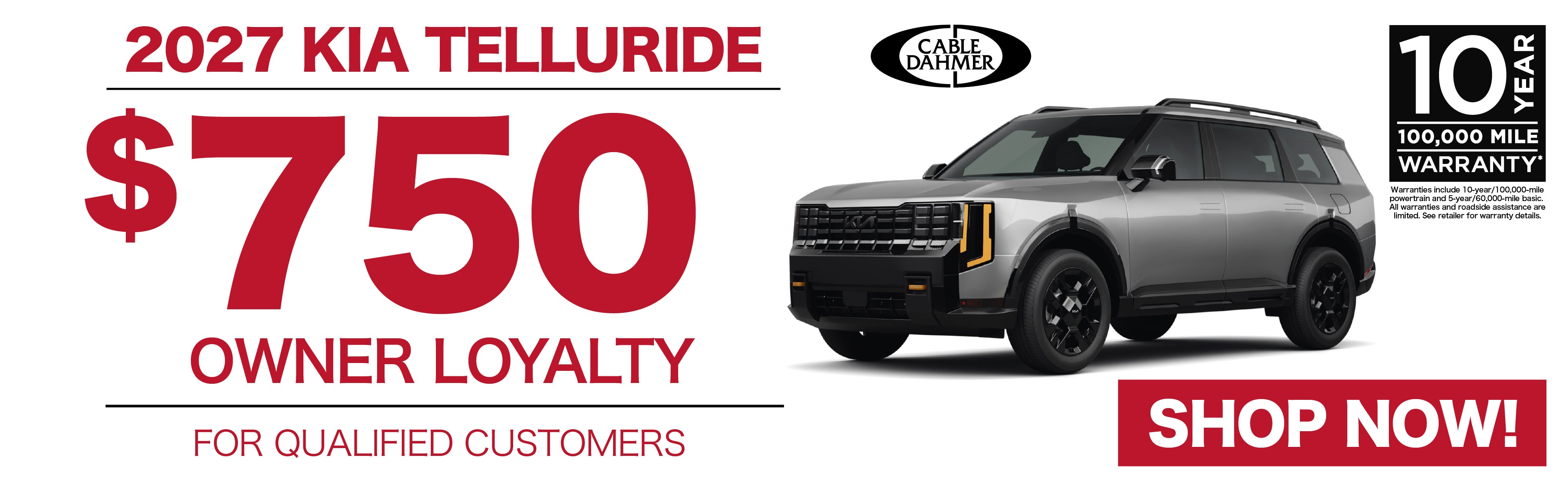 2027 Kia Telluride $750 Owner Loyalty For Qualified Customer